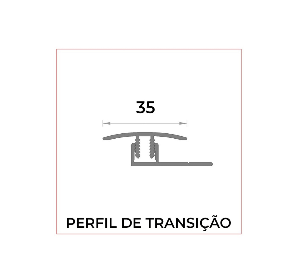 Perfil de Transição Alumínio Skuba Glaciar Oak 8461 –2,70 mt