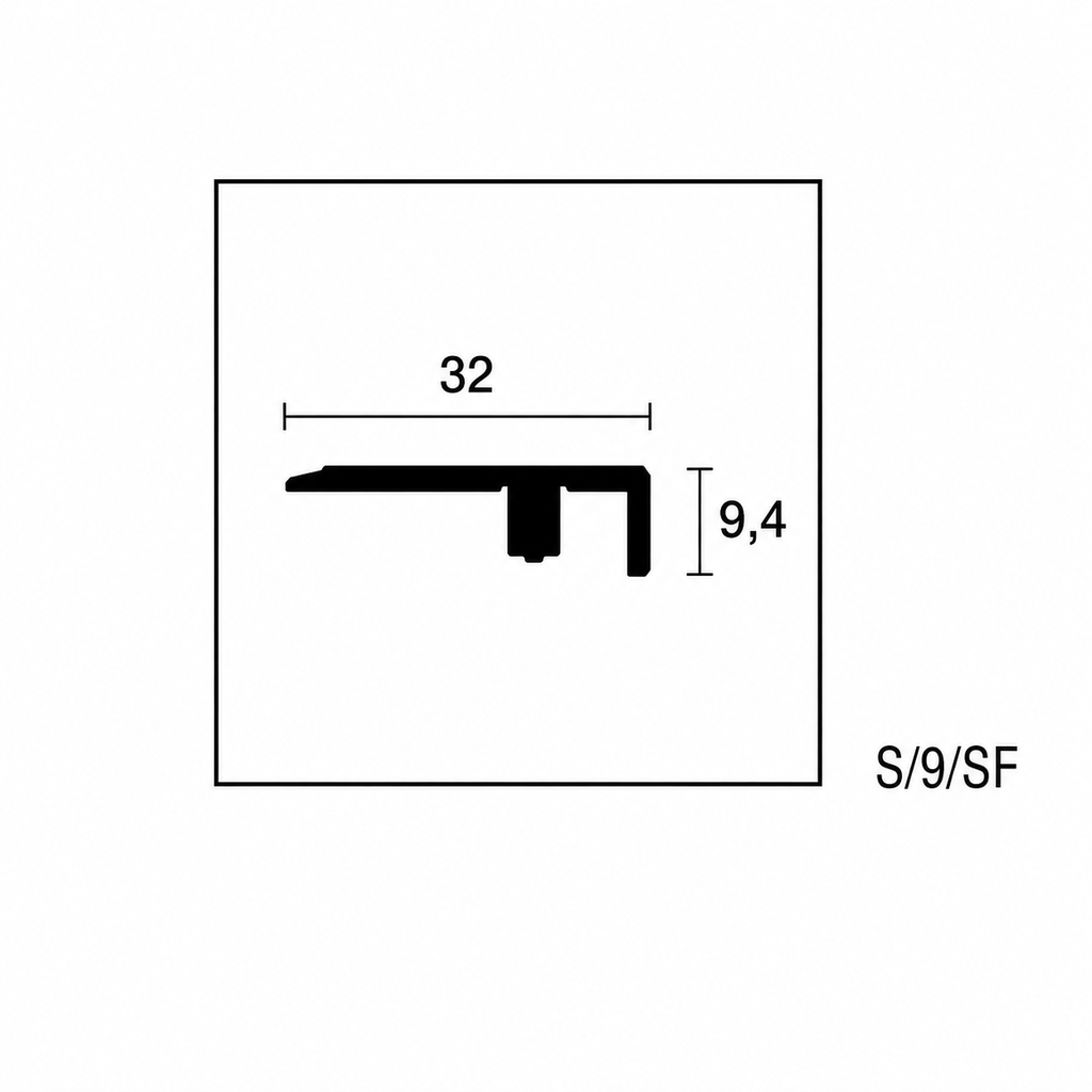 Perfil Terminal UNISYSTEM S/9/SF 18 — 2700 mm — Ref. 65716