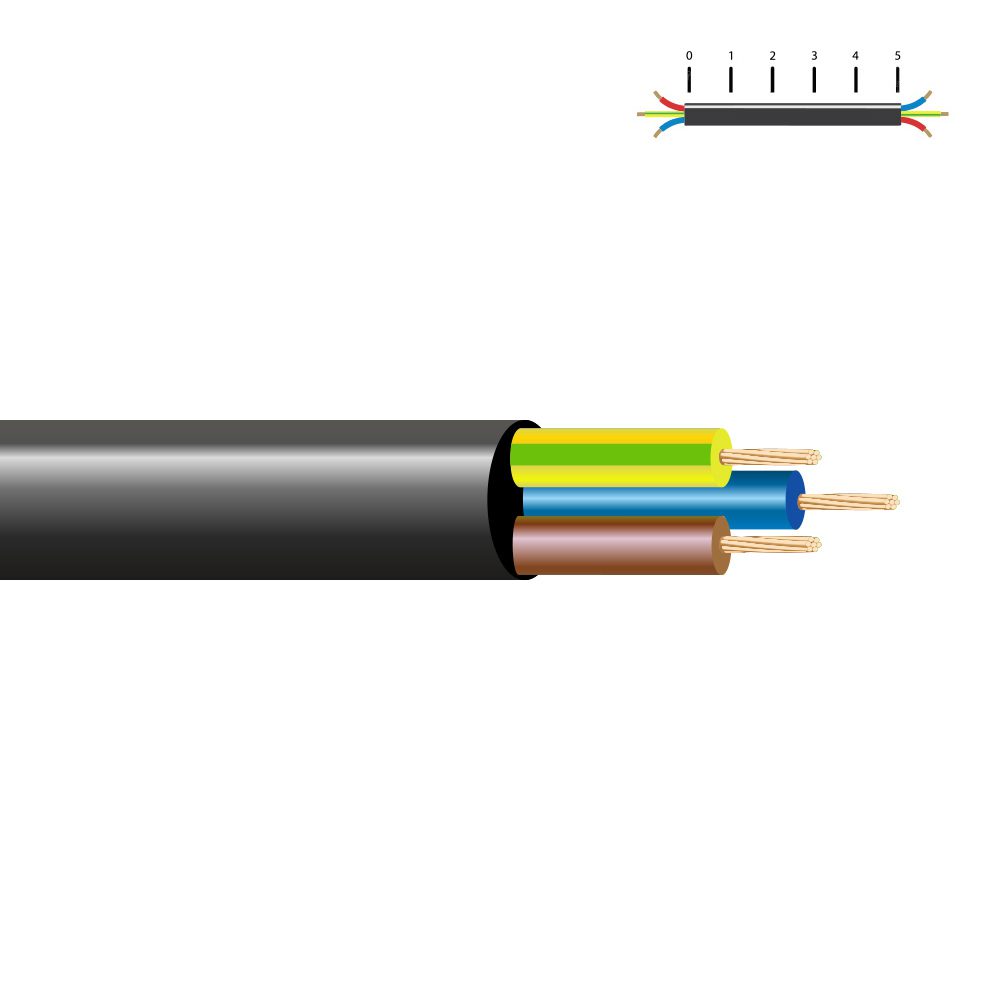 Cabo ElÉctrico 3x2.5mm Preto (R 100Mts) 