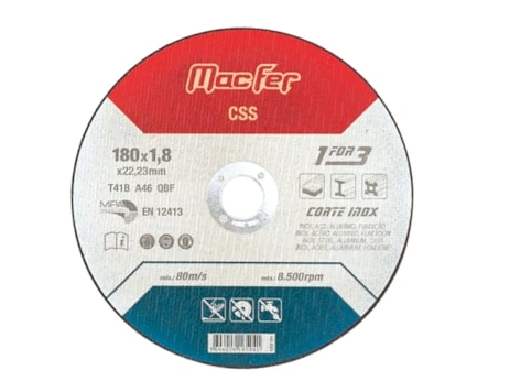 Disco de Corte Inox 125x1x22.2mm  | Ref. CSS-02 165.0002- MACFER