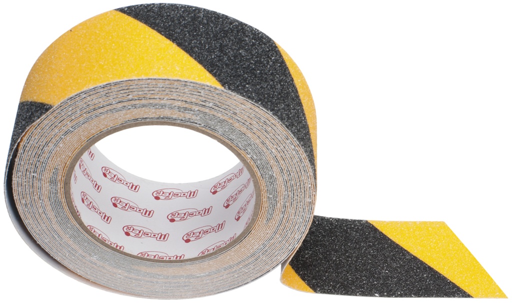 Fita Antiderrapante Preta/Amarela 25mmx10m  | Ref. 040.0042- MACFER
