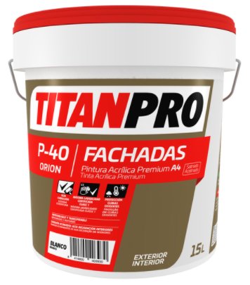  Tinta Acrilica Branco Fachadas Mate P40 - 15Lt  |  TITAN