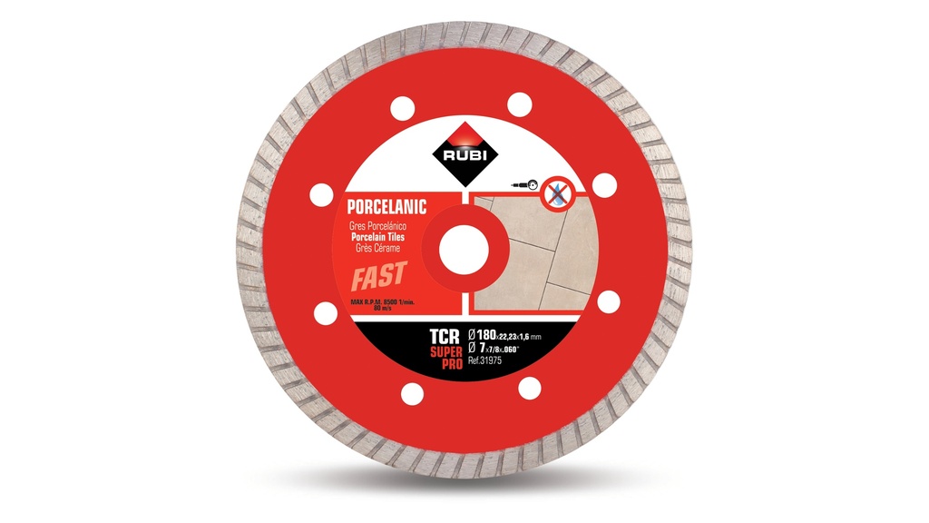 Disco para Grés Porcelanico Turbo TCR180 | Ref. 31975  –  RUBI