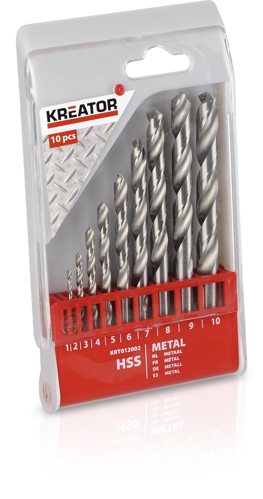 Jogo 10 Brocas Metal HSS 1-10MM | Ref. KRT012002 - KREATOR