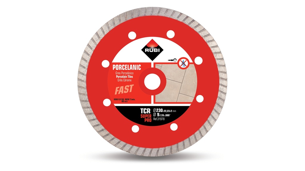 Disco Grés Porcelanico Turbo TCR230 | Ref. 31978 – Disco turbo 230mm