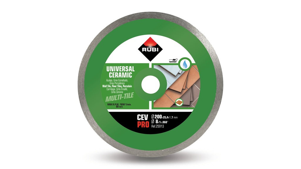 Disco de Diamante Para  Cerâmica CEV 200 PRO | Ref. Rubi 25913