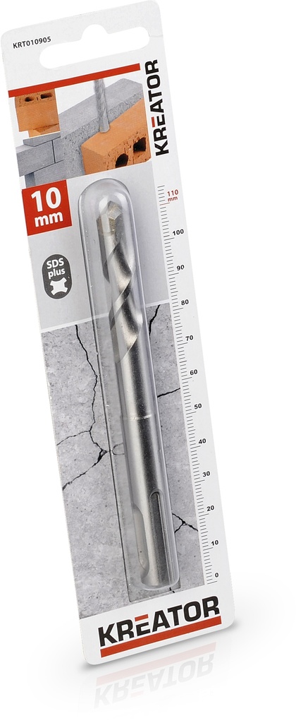 Broca SDS PlusDiâmetro 10mm, comprimento 110mm. Ref. KRT010905