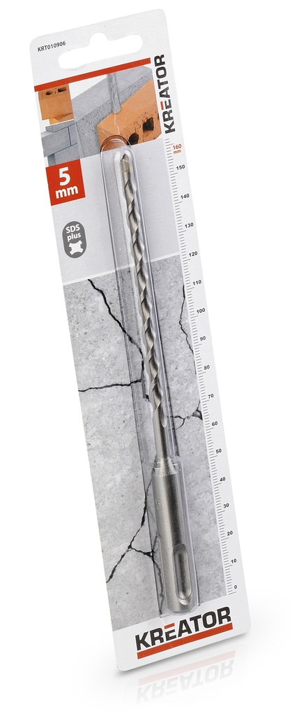 Broca SDS Plus  Diâmetro 5mm, comprimento 160mm. | Ref. KRT010906