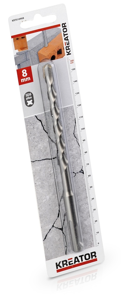 Broca SDS Plus Diâmetro 8mm, comprimento 160mm.| Ref. KRT010908