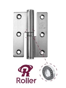 Dobradiça Meio Balanço Roller 474x3 Inox Direira  | Ref. 47475ID