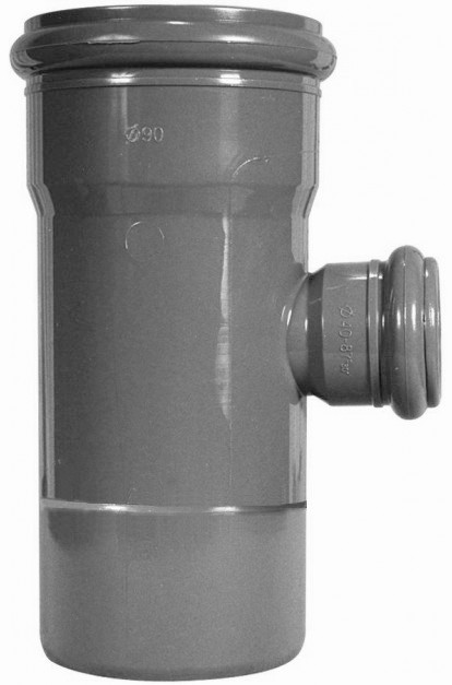 T PVC com redução de 75mm para 50mm | Ref. 075x50