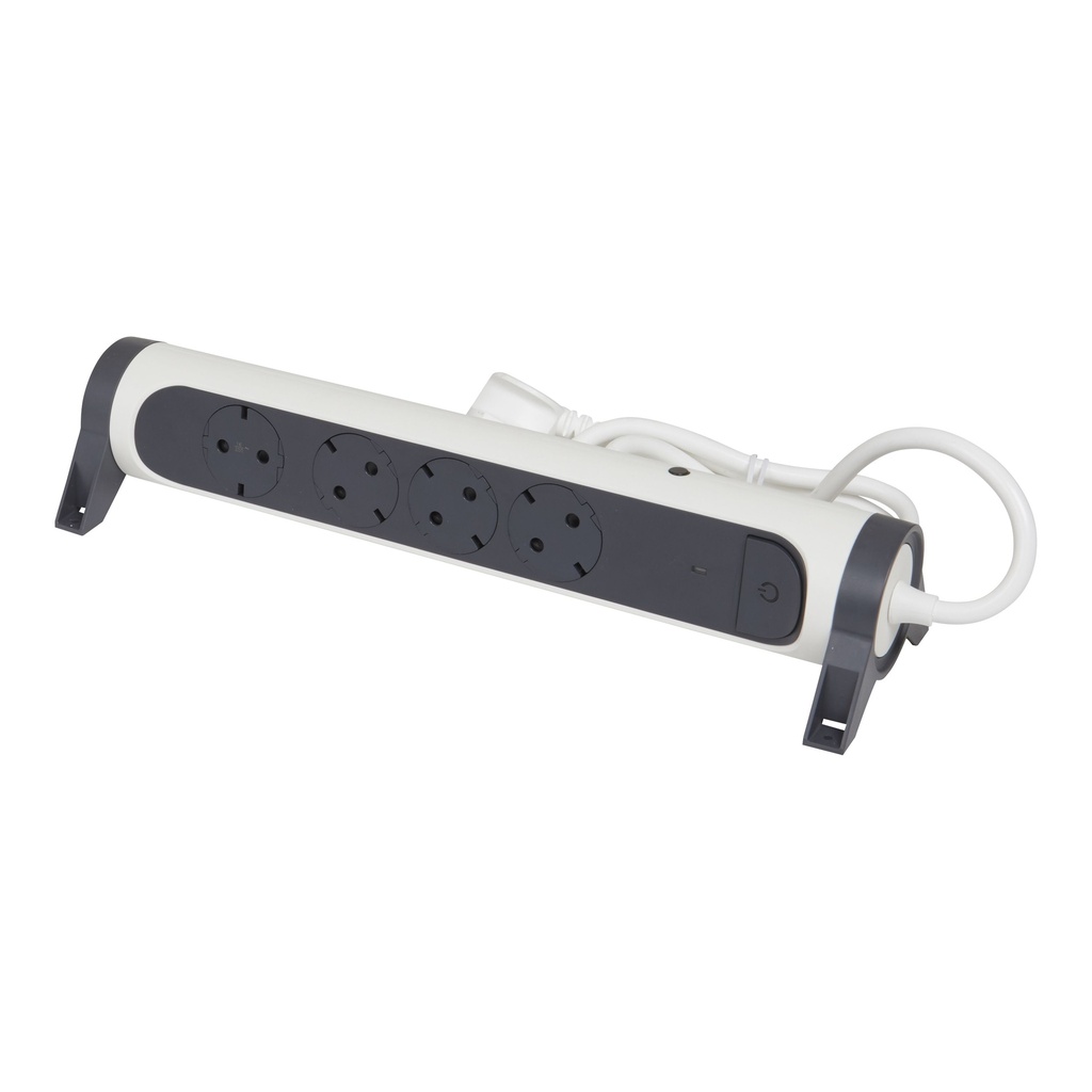 Bloco multitomadas 4 x 2P+T com interruptor + disjuntor - cabo 1,5m  | Ref. 694525