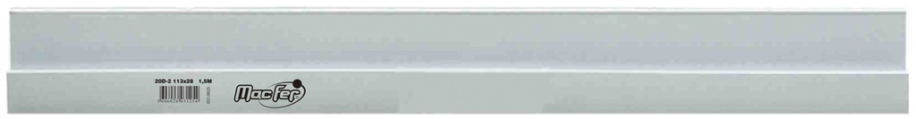 Regua Alumuminio . H 113x28 20D-2 1,5Mt | Ref. 031.0025