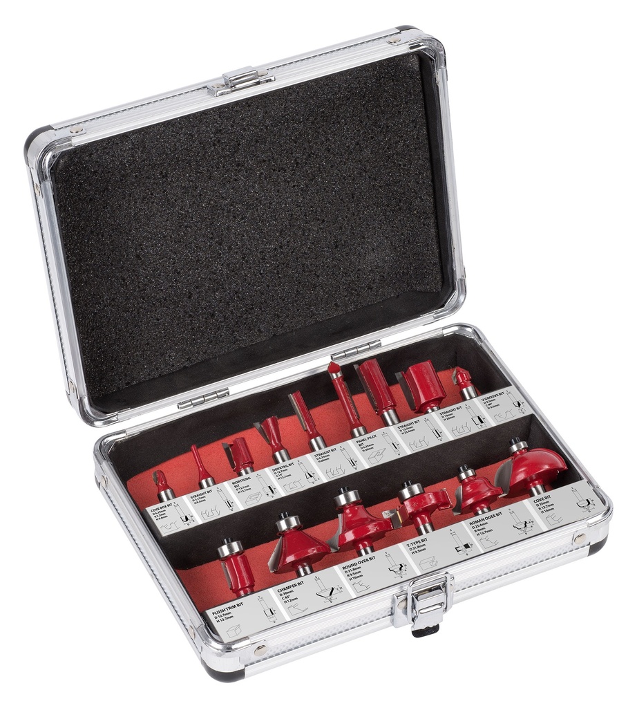 Jogo 15 Fresas 8mm  com Mala Aluminio | Ref. KRT060185