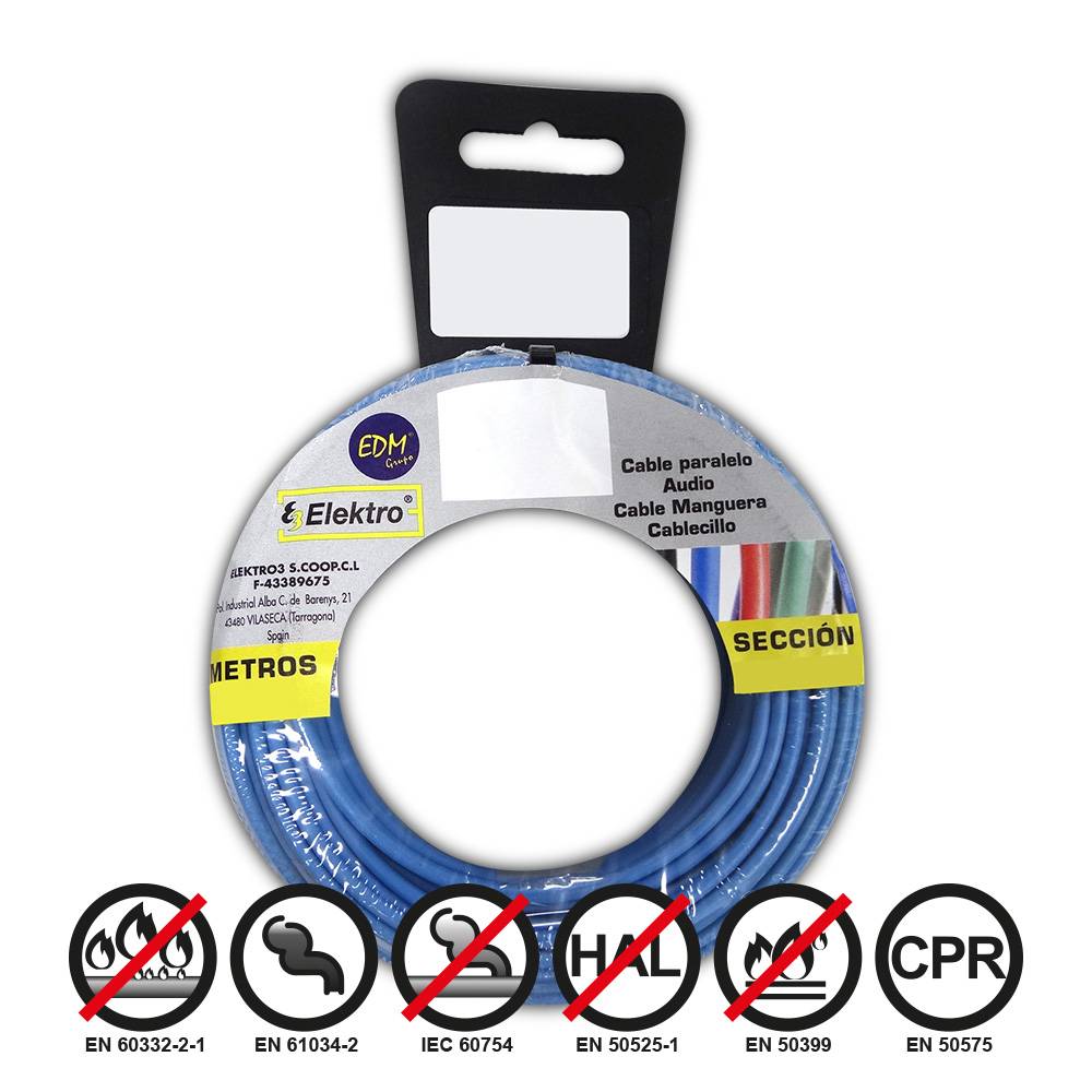 Rolo Fio 1.5mm Azul 25Mts 28420 | Ref. 28420 – GEN - Rolo de fio 1,5 mm² azul (25 m), indicado para instalações elétricas; prático para montagens, reparações e extensões.