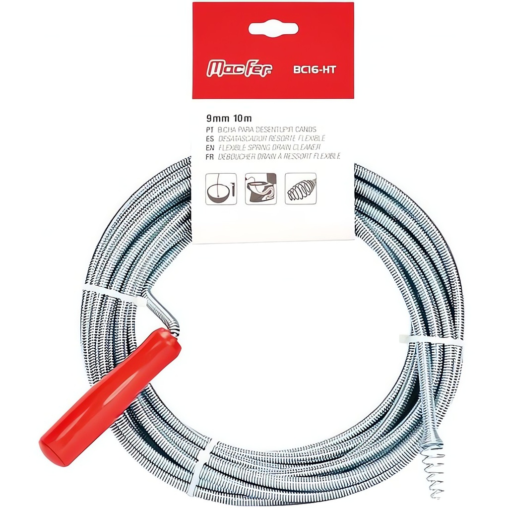 Bicha  para Desentupir Canos BC16-HT 9mmx5m | Ref. 014.0071 .