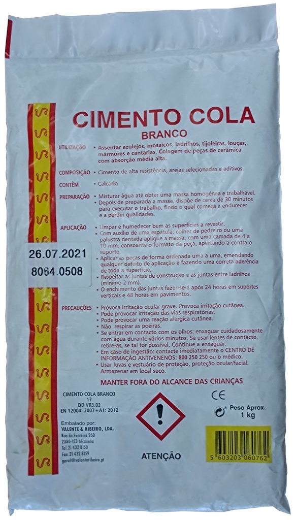 Cimento Cola brancoanco 1 KG  | Ref.6076