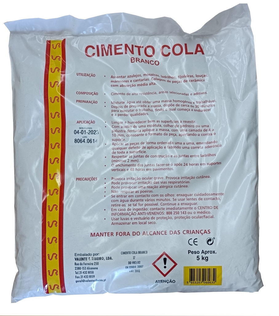 Cimento Cola Branco 5 Kg | Ref. 6063