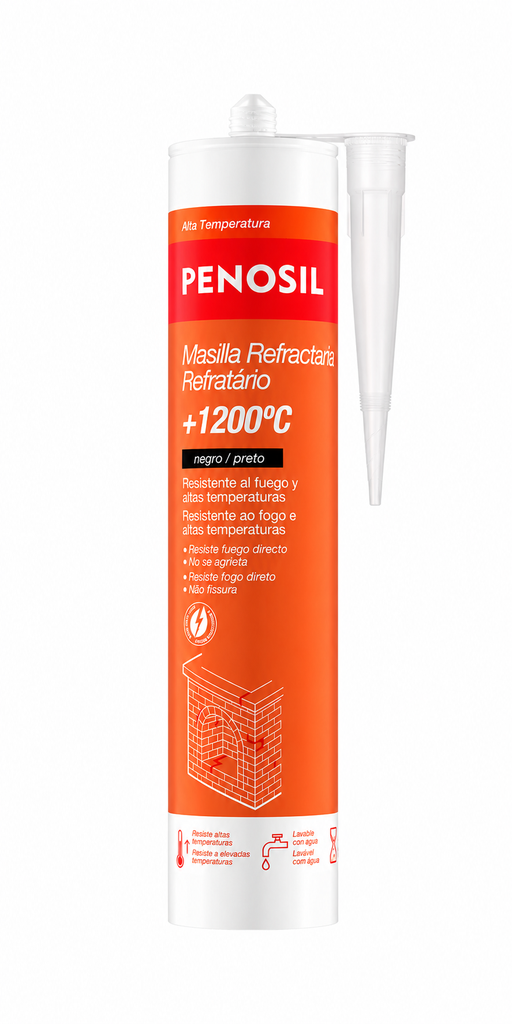 Mastique Refratário Preto 1200 °C — 300 ml
