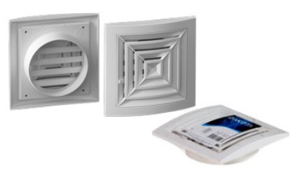 Grelha de Ventilação com Persiana em ABS 190×190  | Ref. TER30-7145S