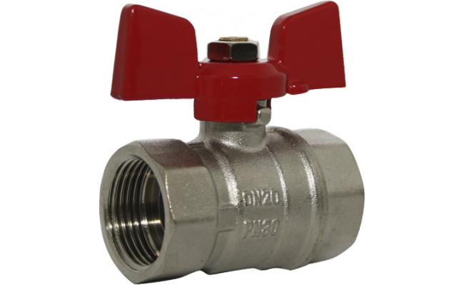 P&F MB 6001.0104 válvula Esfera rosca fêmea/fêmea 3/4" M Borboleta | Ref. 6001.0104