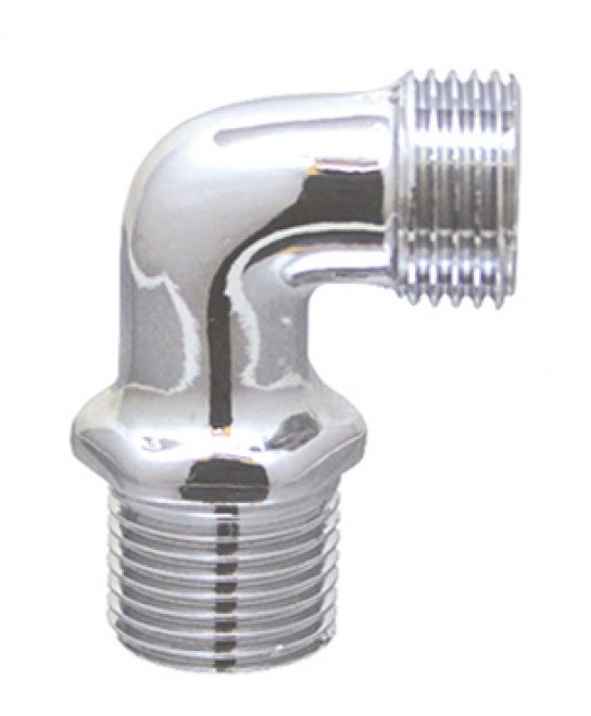 Curva Cromada Macho/Macho 1/2x3/8 | Ref. MB 0136.0100   - P&F MB