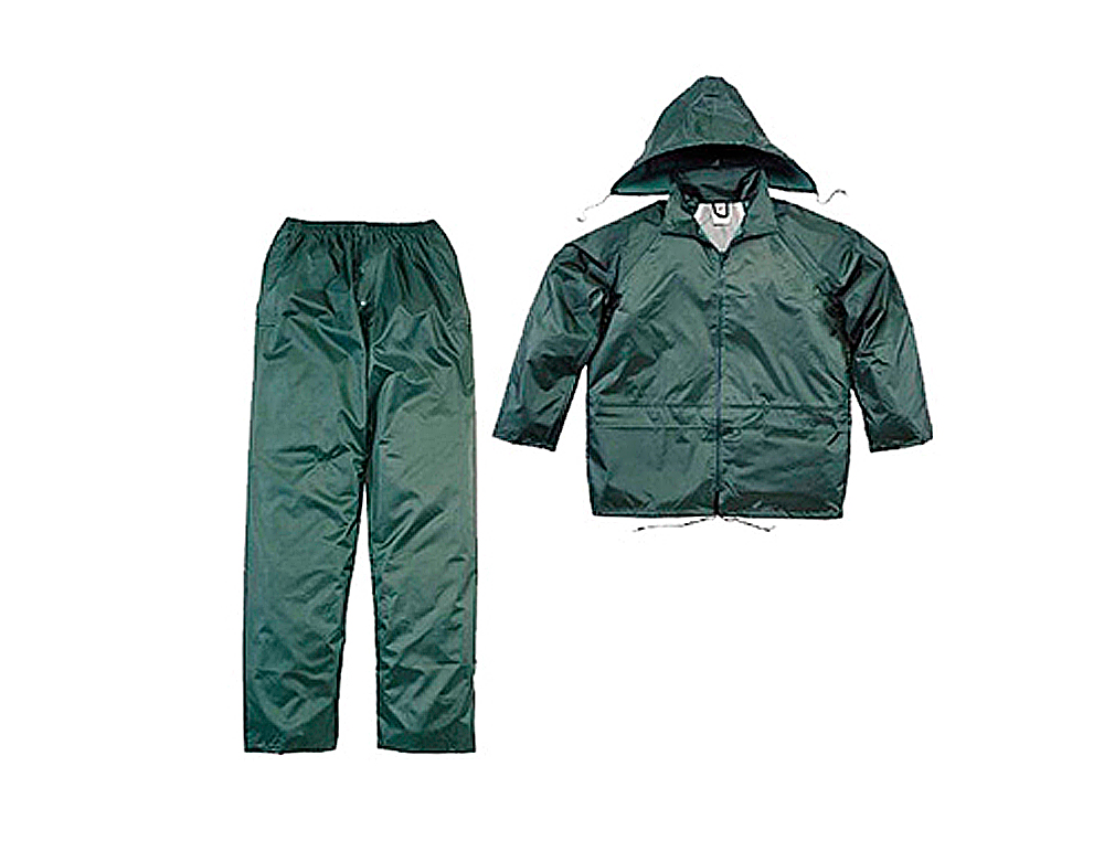 Conjunto de chuva em poliéster verde - M 
