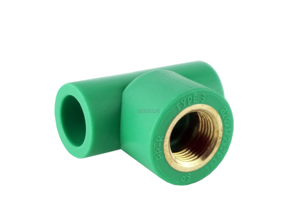 Tê Femea Roscado PPR verde  20x1/2x20
