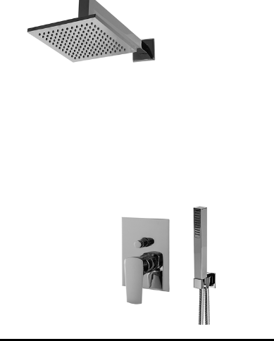 Sistema de Duche Embutido Nero 2 Saídas Dummy | Ref: WNERO009 W7 