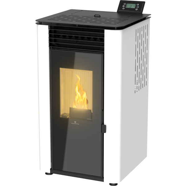 [FMONTANHA345PA2025N003] Salamandra Pellets Luma White 8 KW P Vidro  | Ref. PA2025N003 – FOGO MONTANHA