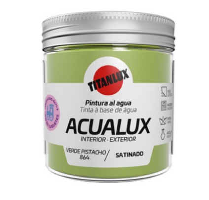 Acualux Acetinado Verde Pistácio 0864 75ml | Ref. 5809304 - Titanlux
