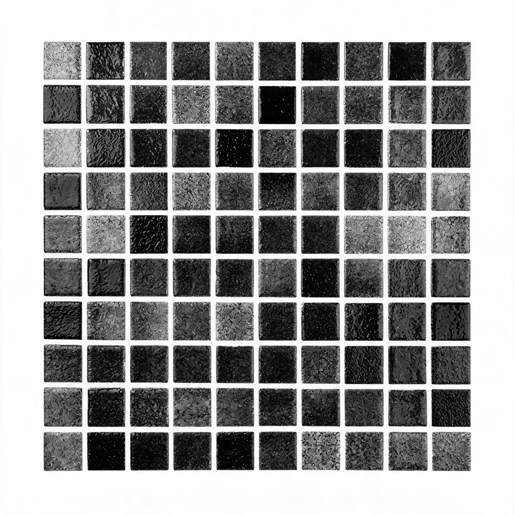 Mosaico em pastilha Niebla Negro Malha | 509A