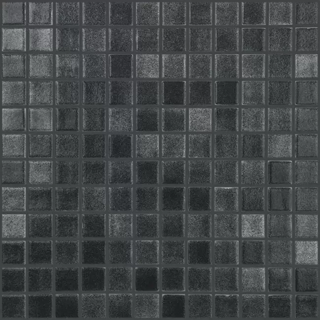 Mosaico em pastilha de vidro 2,5x2,5 Niebla Negro Malha | Ref. 509A – Vidrepur 