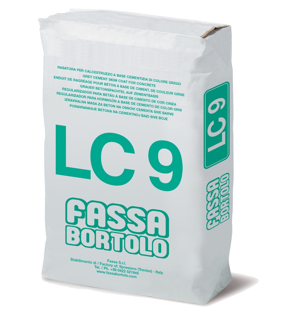  LC 9 - Regularizador para betão de base cimentícia de cor cinzenta 25 Kg