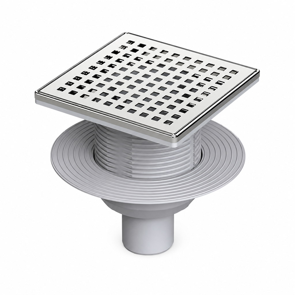 Sifão de Chão Vertical 150x150x50 mm — Ref. BK4020215