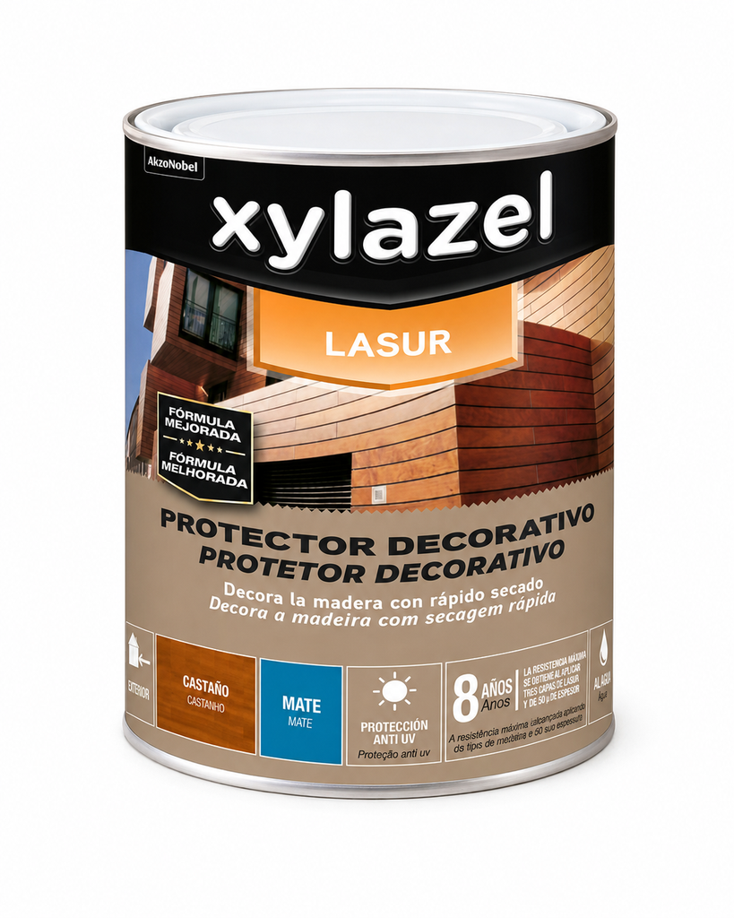  Lasur Protetor Aquoso para Madeira Decor Castanho Mate 750 ml
