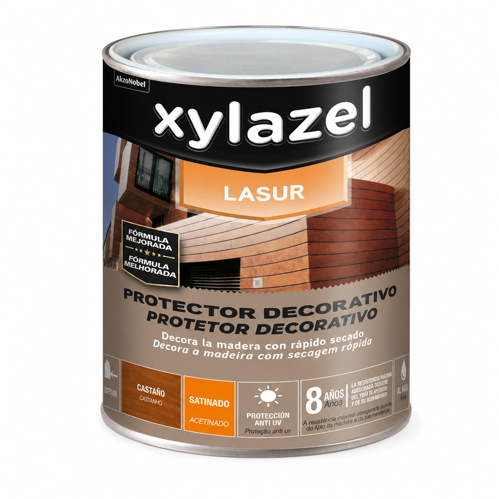 Lasur Protetor Aquoso para Madeira Decor Castanho Acetinado 750 ml 