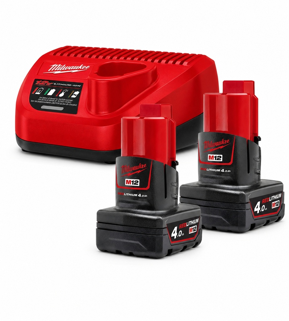 Kit Bateria + Carregador Milwaukee M12 NRG-402
