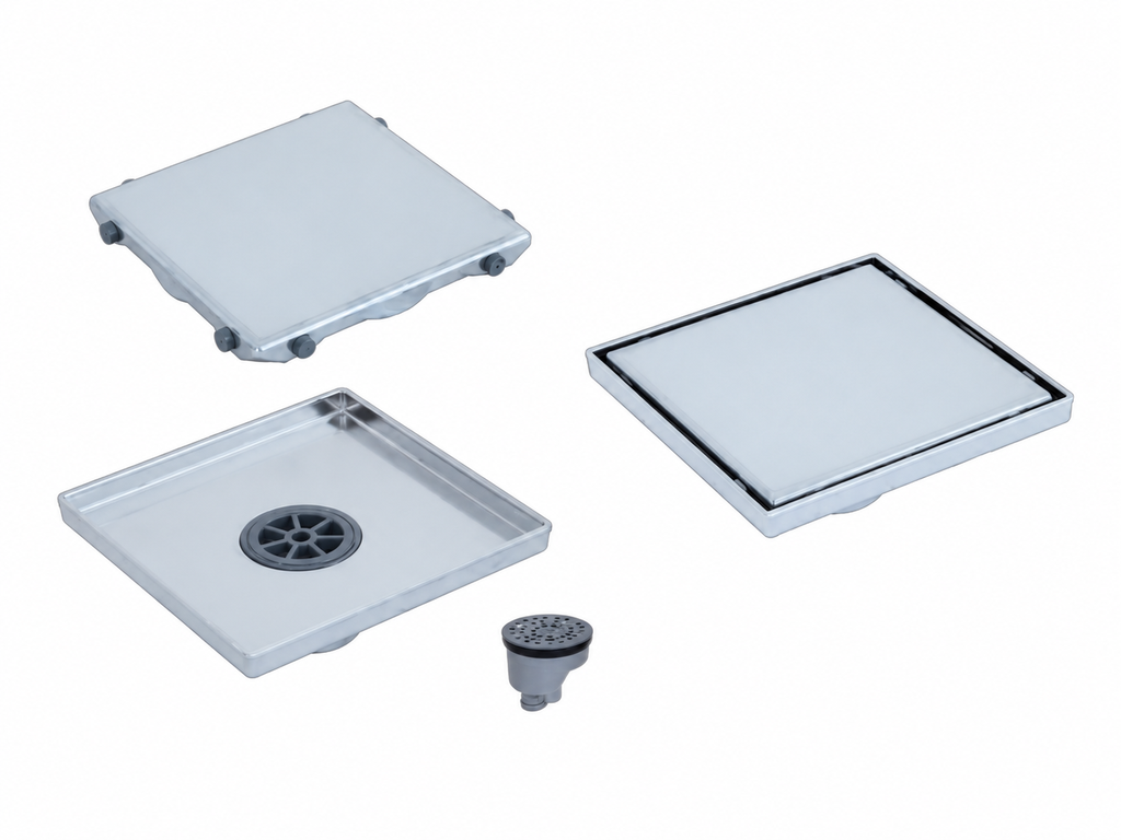 Ralo Sifonado Inox Quadrado 15x15 cm DKT-Ref. POZ94-13150C