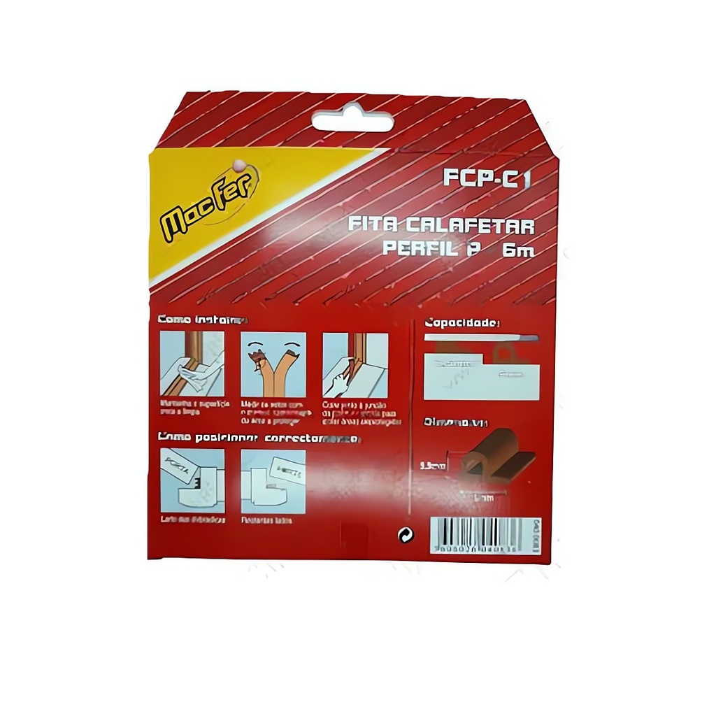 TFT Fita Calafet Perfil P FCP-B1 9x5,5mm 6m Branco