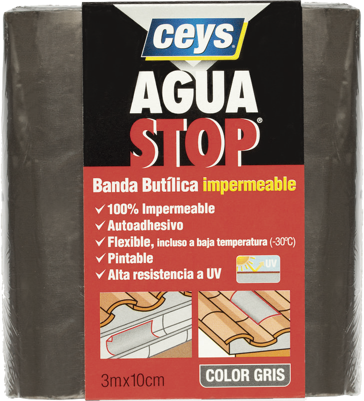 Aguastop Banda Butilica impermeável cinza10x3 |902814