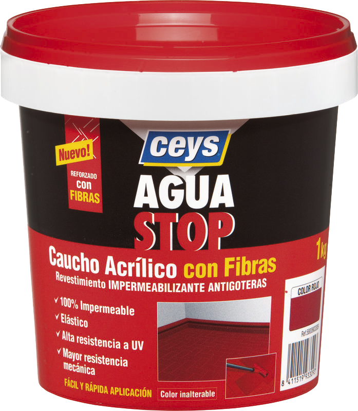 Aguastop Borracha Acrilica com Fibra Cinza 1Kg 