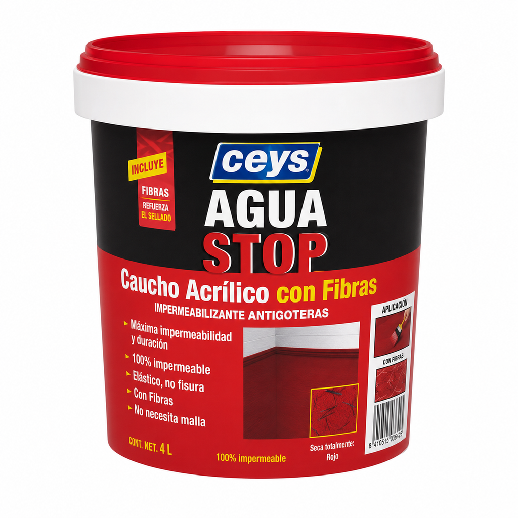 Aguastop Borracha Acrilica com Fibra Cinza 1Kg 