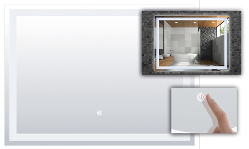 [47028106000162] Espelho Led Holly retangular - 80x60 cm