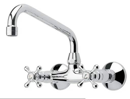 [39384036198700]  Torneira misturadora de lava loiça à parede Antica  Cromada