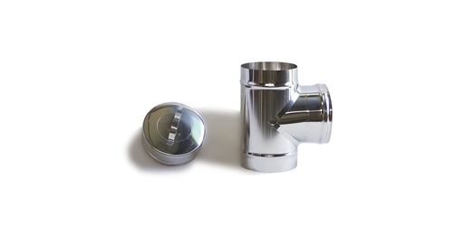 [96106343351050]  Tê com tampo 90º Inox - D100