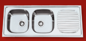 [122412350206202014] Lava Loiça de Encastrar 1200x500 Modular 2 pias + escorredor | 350206202014 