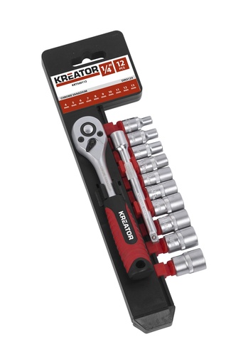 [KRT500112] Jogo Chave de Roquete 1/4" + 12 Pontas  | Ref. KRT500112- KREATOR