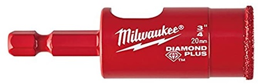 [872127449560515] Broca Diamond Plus 20mm 1/4Hex  | Ref. 49560515- MILWAUKEE