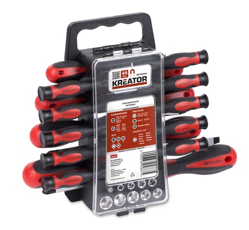 [KRT400004] Jogo Chave fendas + Chave de Tubos 44 Peças  | Ref. KRT400004